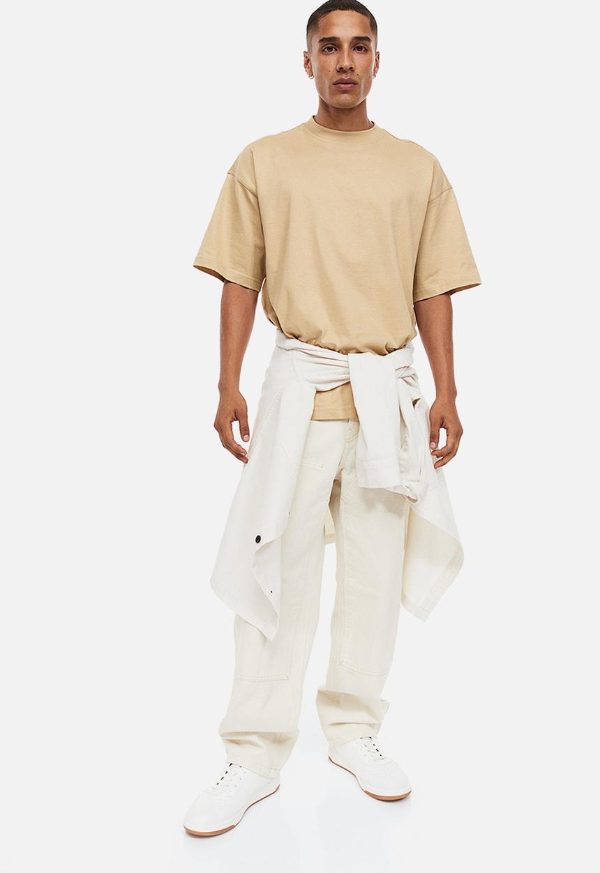 H&M - Oversized fit cotton t-shirt - beige