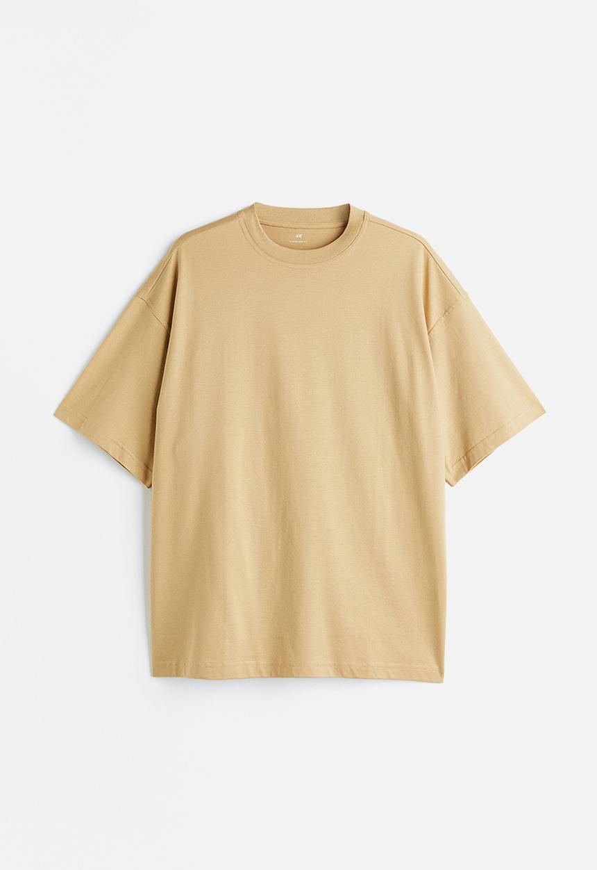 H&M - Oversized fit cotton t-shirt - beige