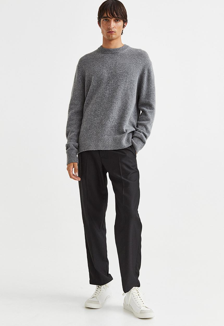 H&M - Regular fit wool jumper - dark grey marl