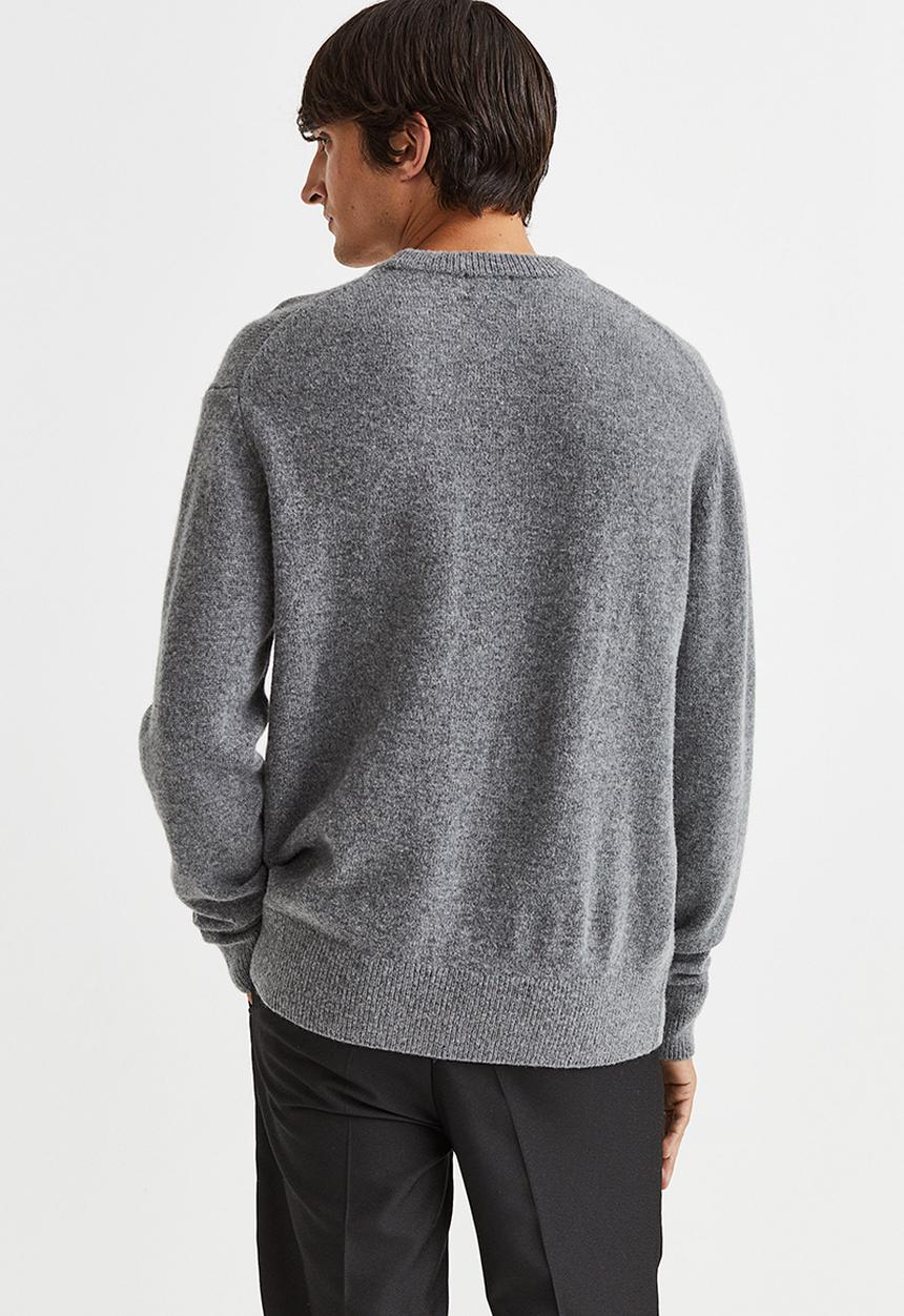 H&M - Regular fit wool jumper - dark grey marl