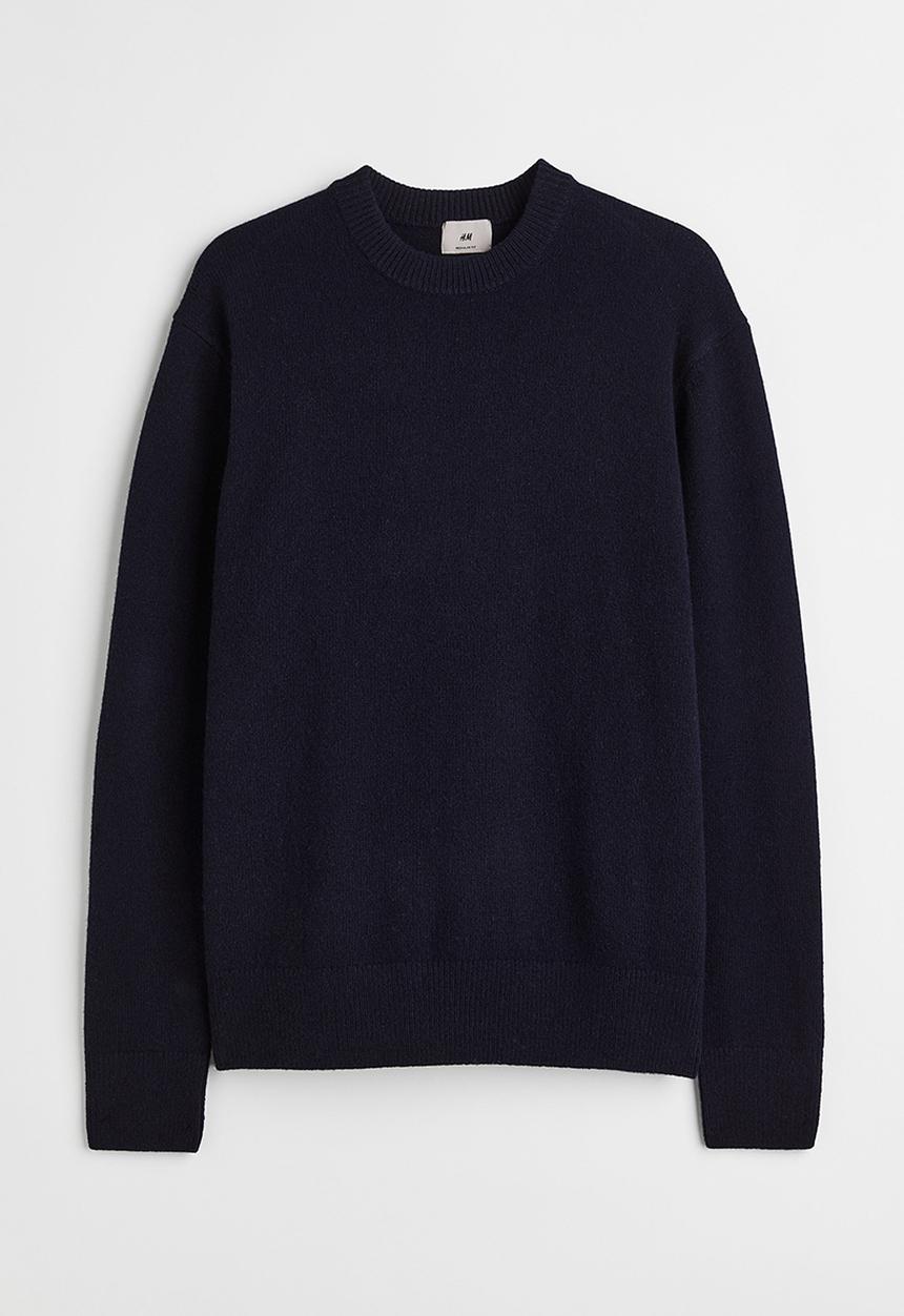 H&M - Regular fit wool jumper - navy blue