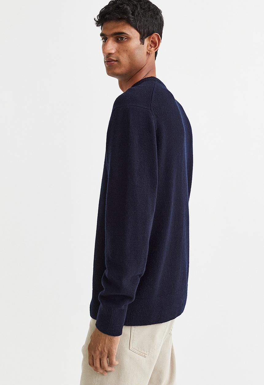 H&M - Regular fit wool jumper - navy blue