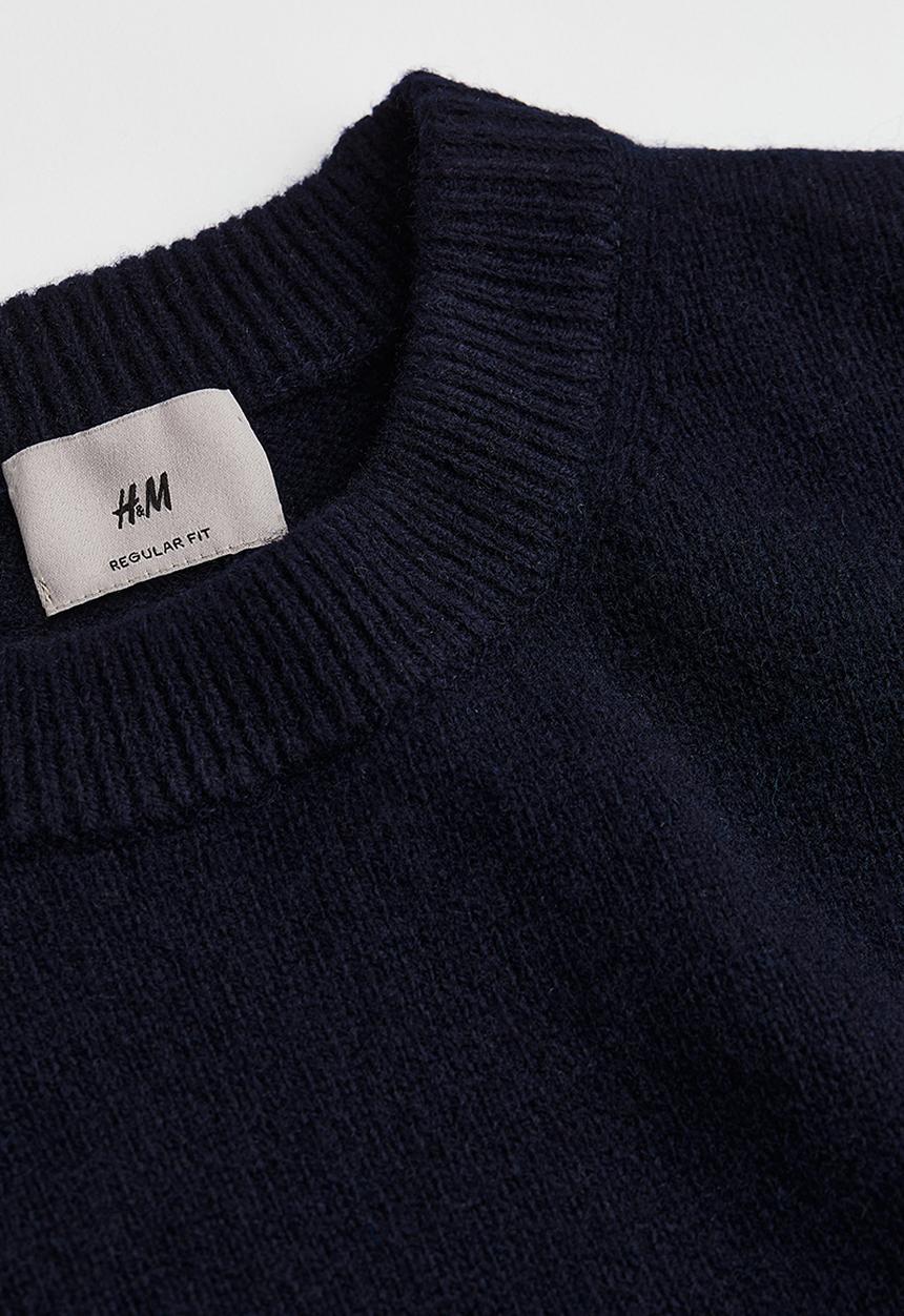 H&M - Regular fit wool jumper - navy blue