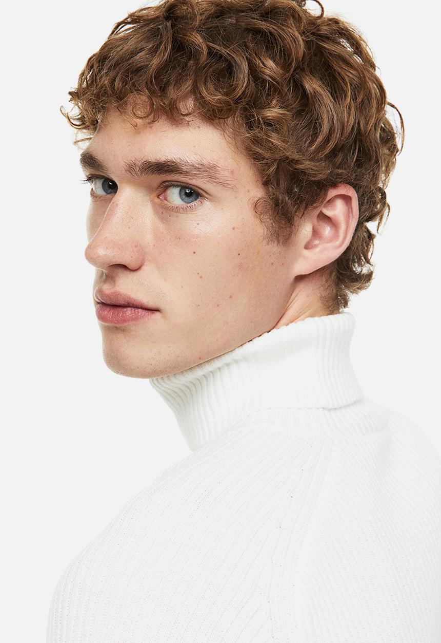 H&M - Polo-neck jumper muscle fit - white