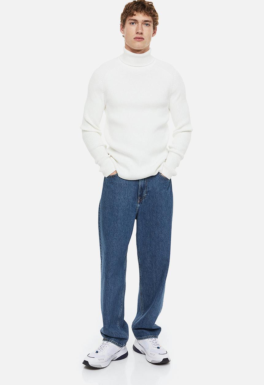H&M - Polo-neck jumper muscle fit - white