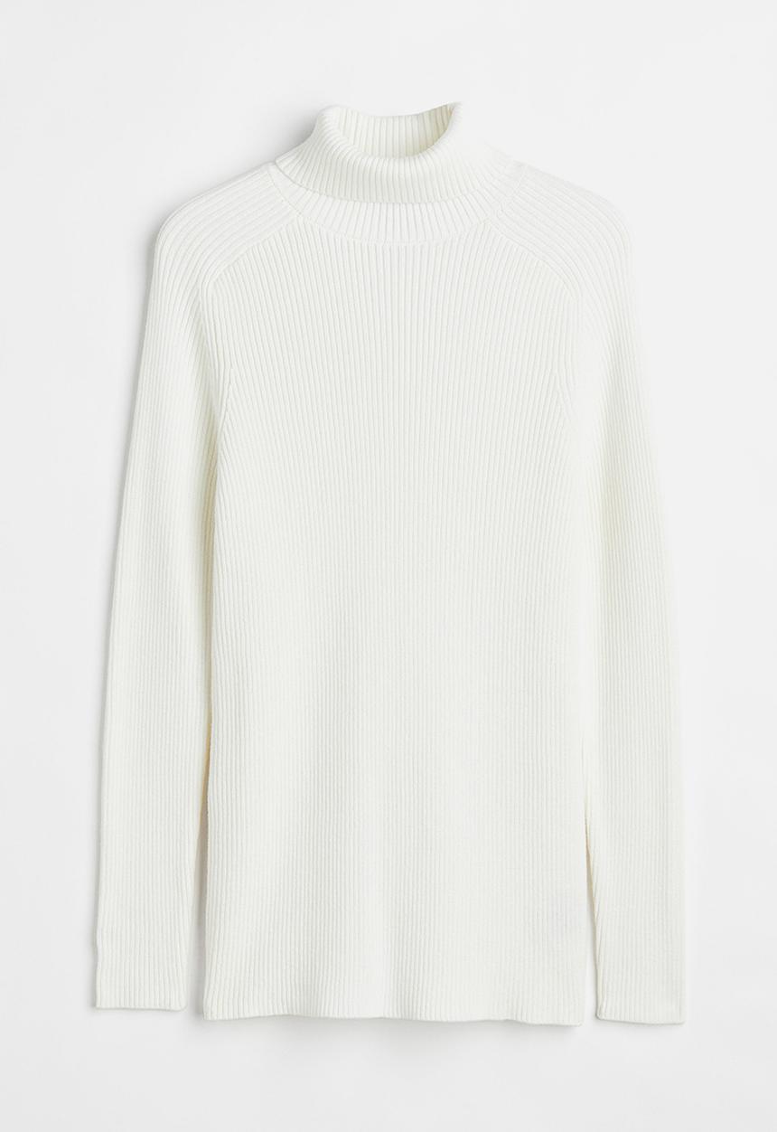 H&M - Polo-neck jumper muscle fit - white