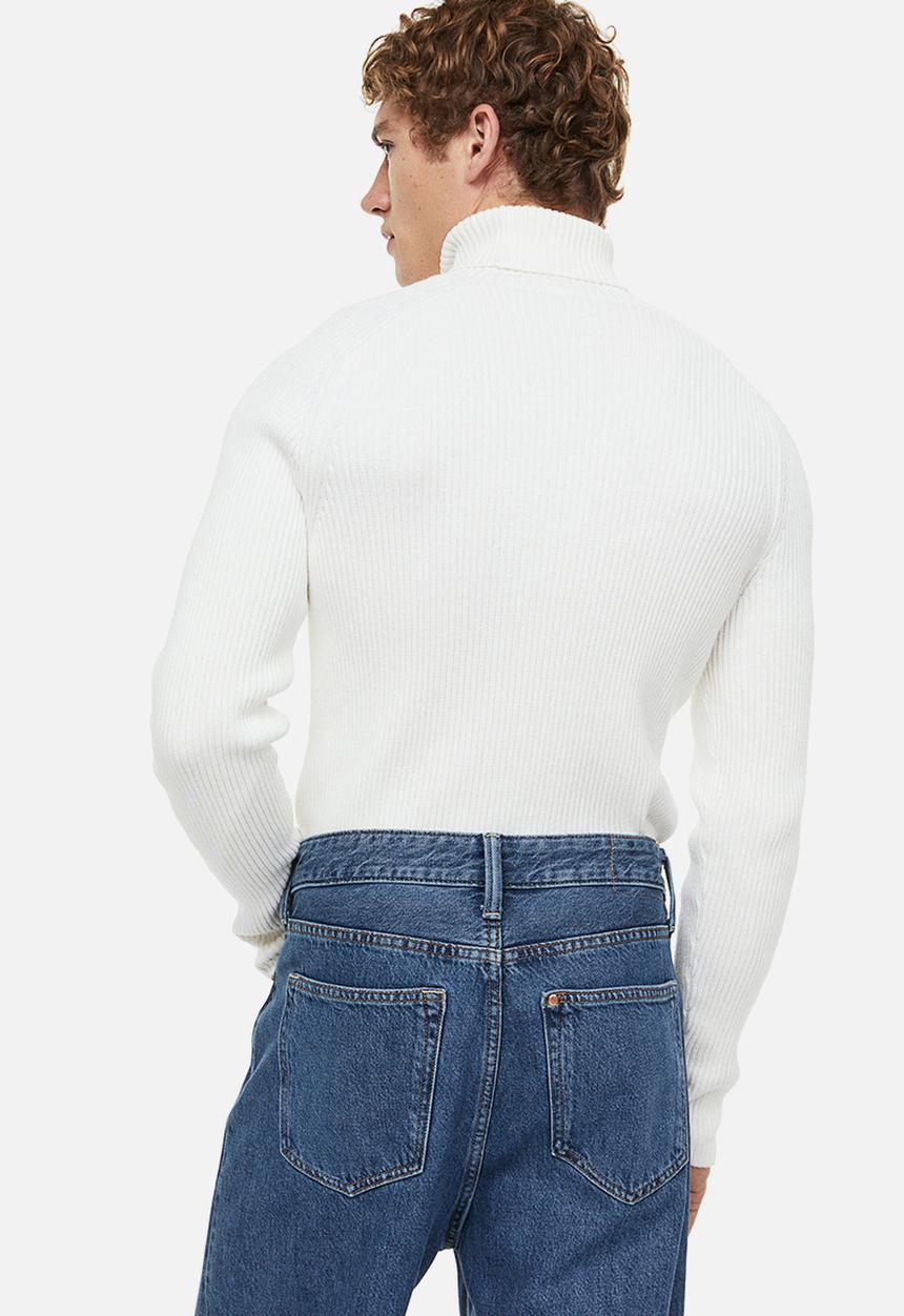 H&M - Polo-neck jumper muscle fit - white