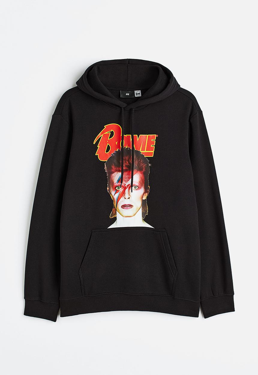 H&M - Printed hoodie - black/david bowie