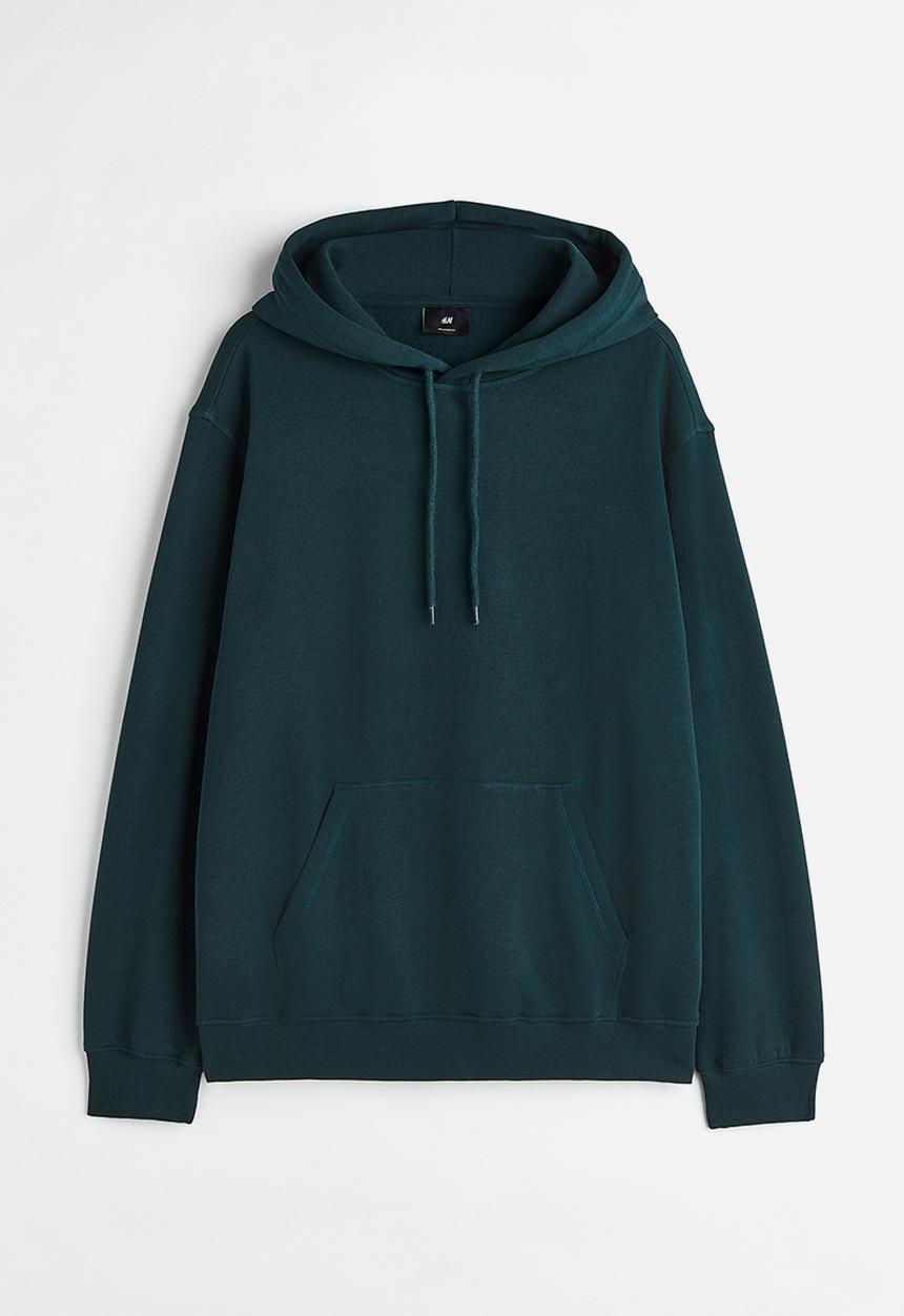H&M - Relaxed fit hoodie - forest green