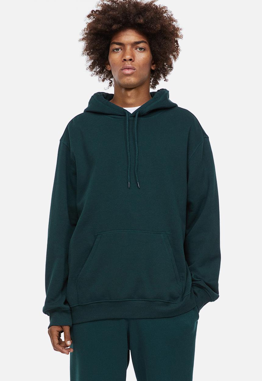 H&M - Relaxed fit hoodie - forest green