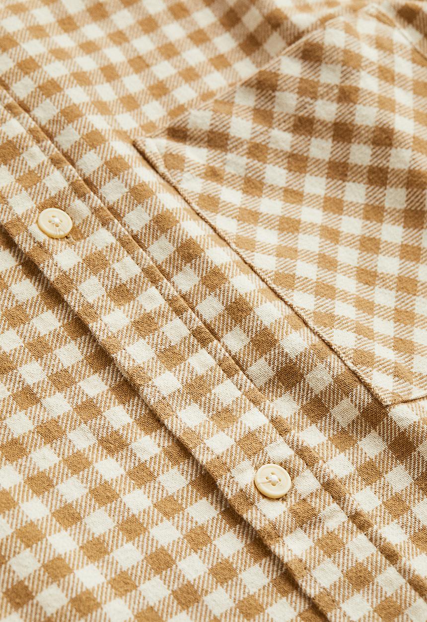 H&M - Cotton twill shirt - beige/checked