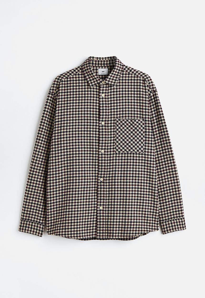H&M - Cotton twill shirt - red/black checked