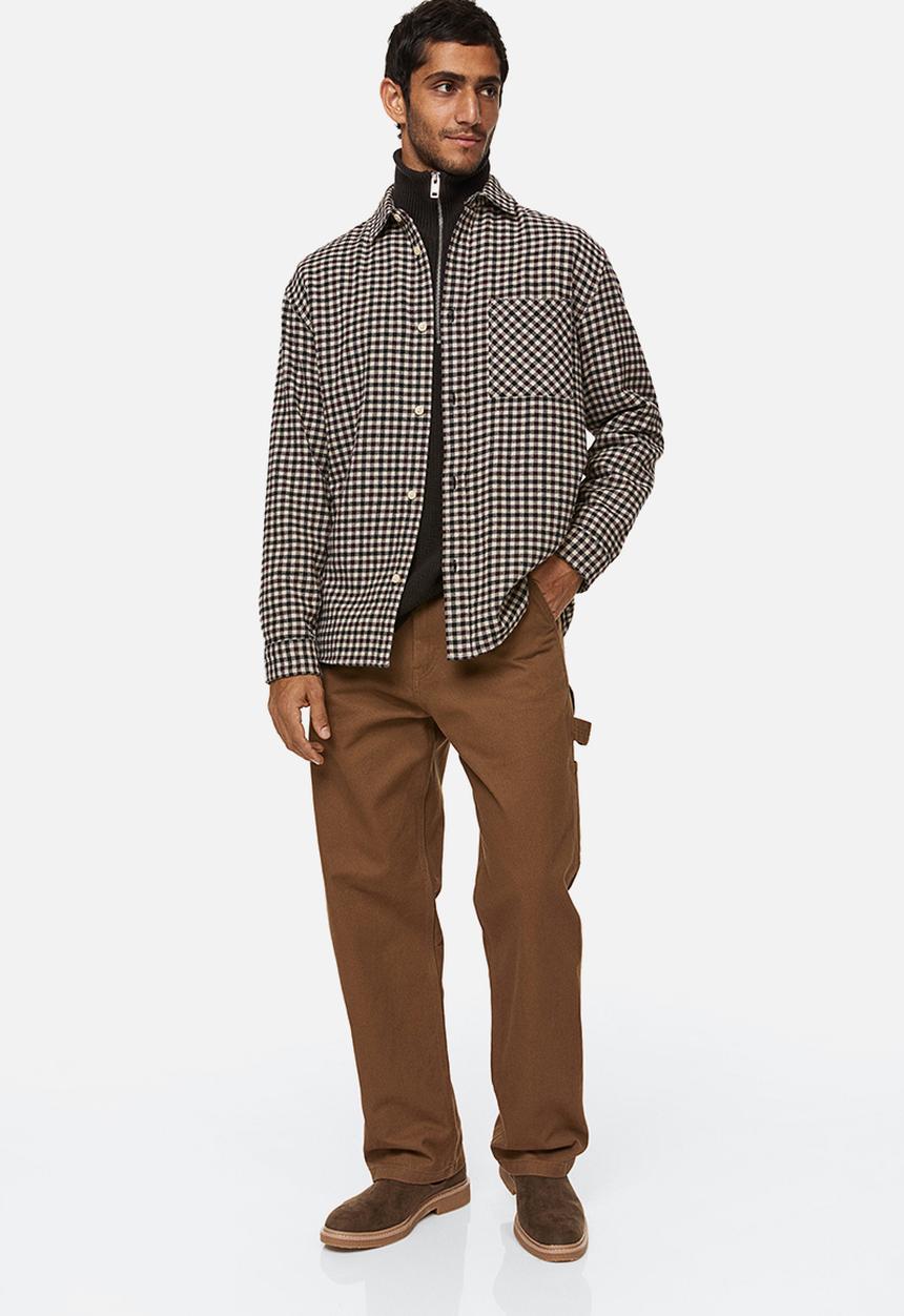 H&M - Cotton twill shirt - red/black checked