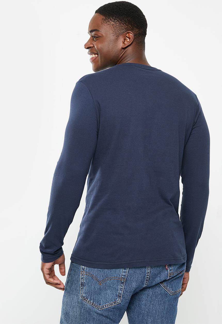 Original Penguin - Embroidered logo long sleeve tee - dark sapphire