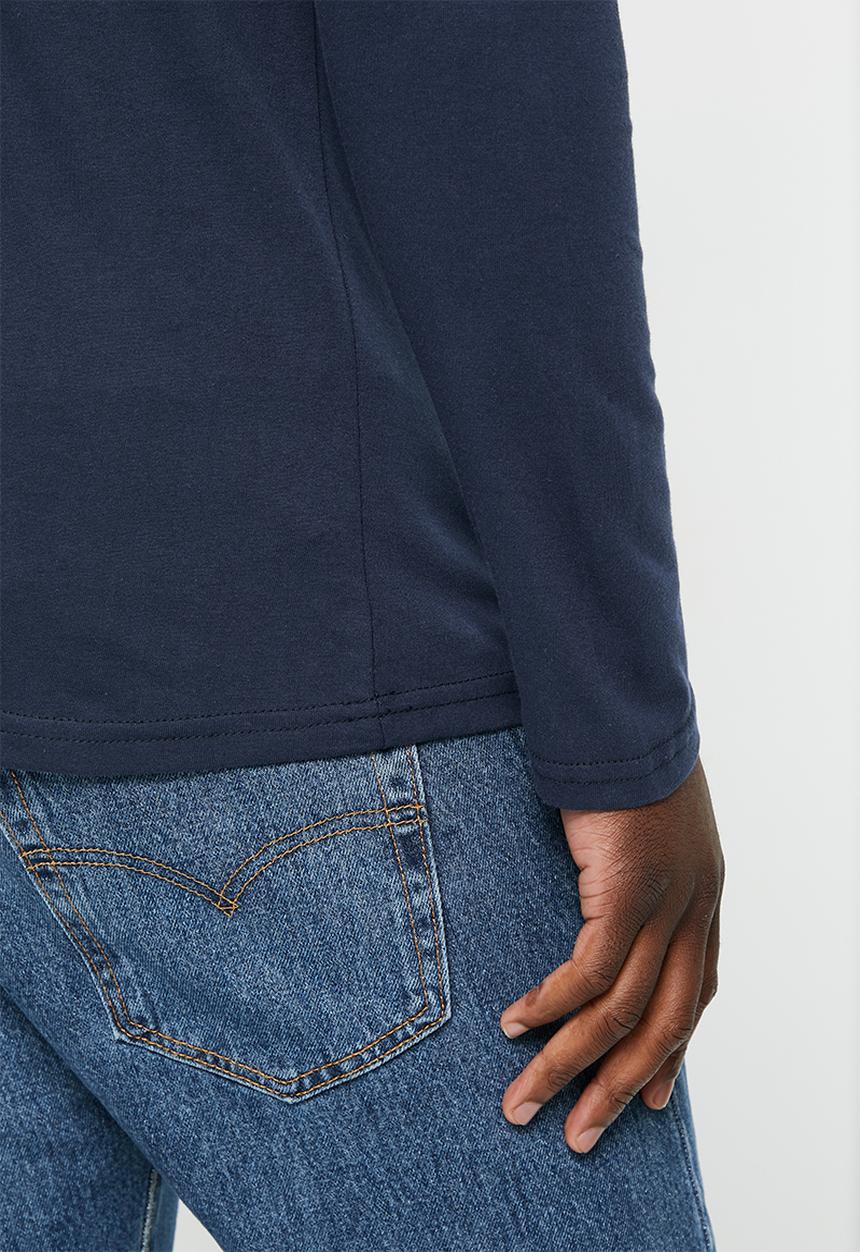 Original Penguin - Embroidered logo long sleeve tee - dark sapphire