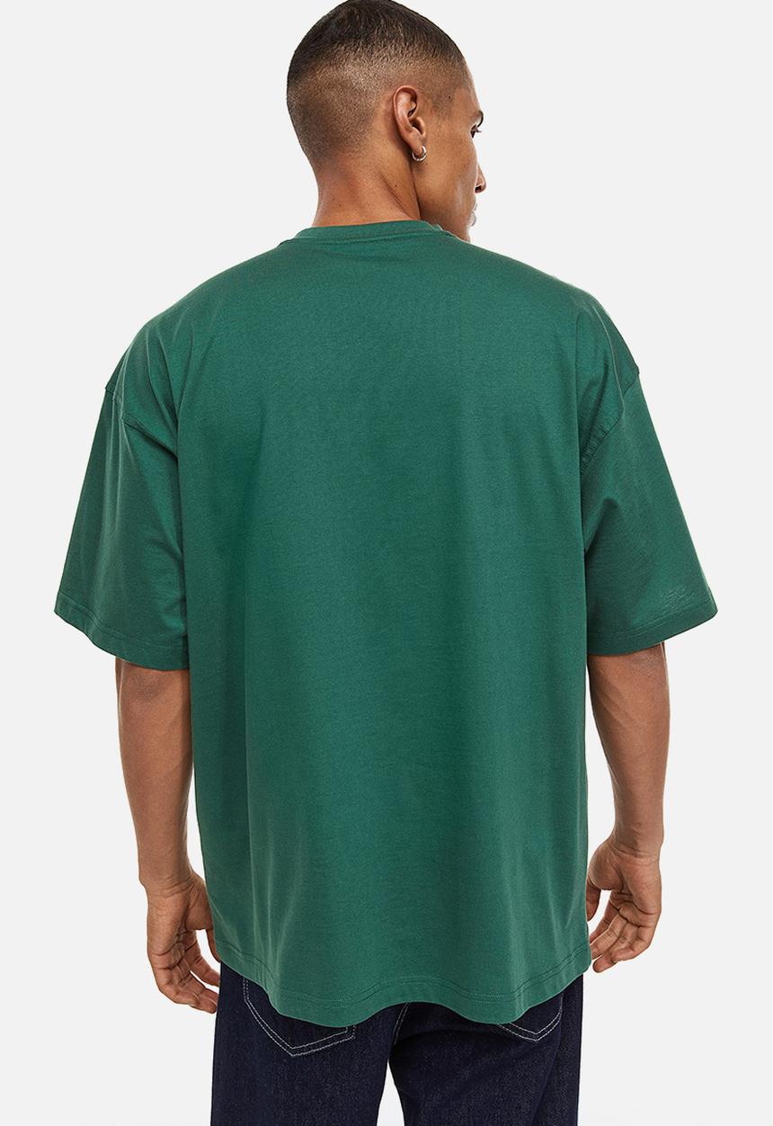 H&M - Oversized fit cotton t-shirt - dark green
