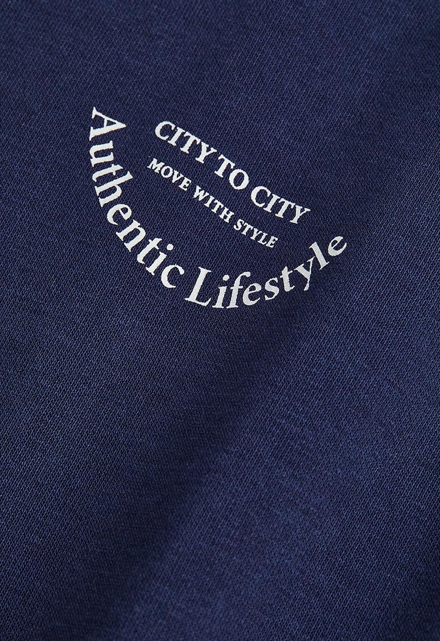 H&M - Cropped sweatshirt - dark blue/authentic lifestyle