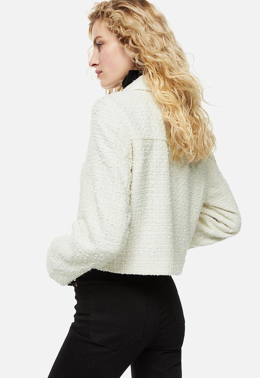 H&M - Rhinestone-button jacket - cream