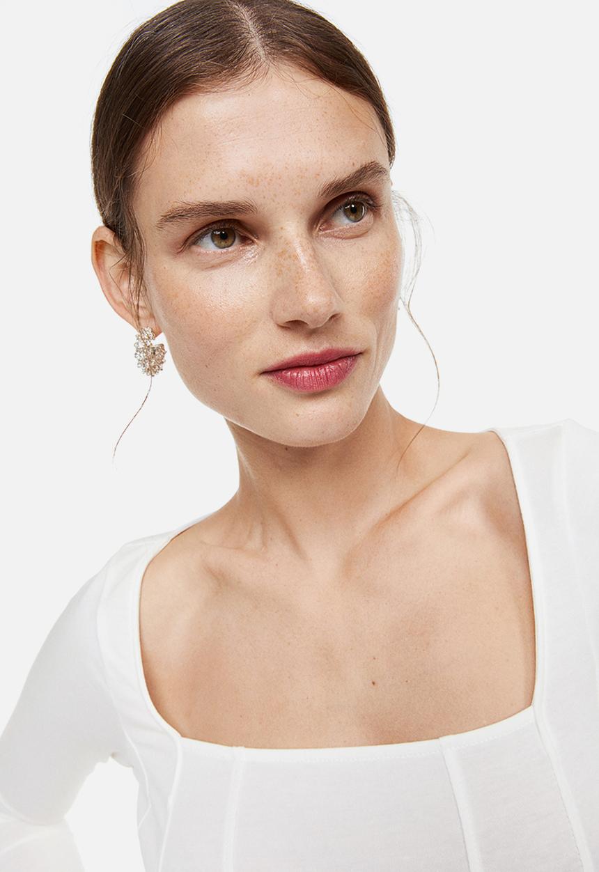 H&M - Long-sleeved bodysuit - white