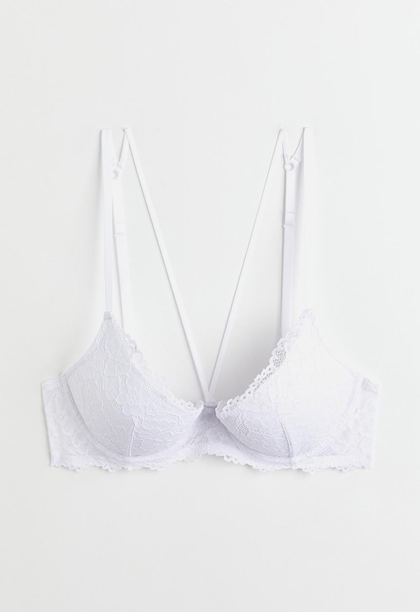 H&M - Lace push-up bra - white