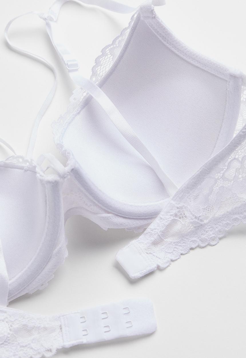 H&M - Lace push-up bra - white