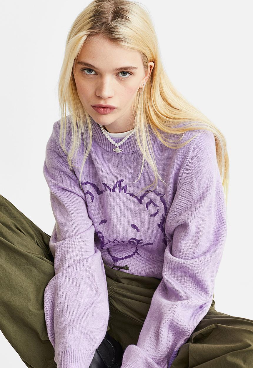 H&M - Jacquard-knit jumper - light purple/care bears
