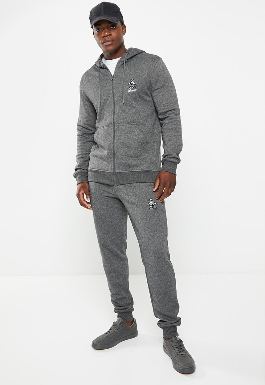 Original Penguin - Penguin corpo zip hoodie  - heather black