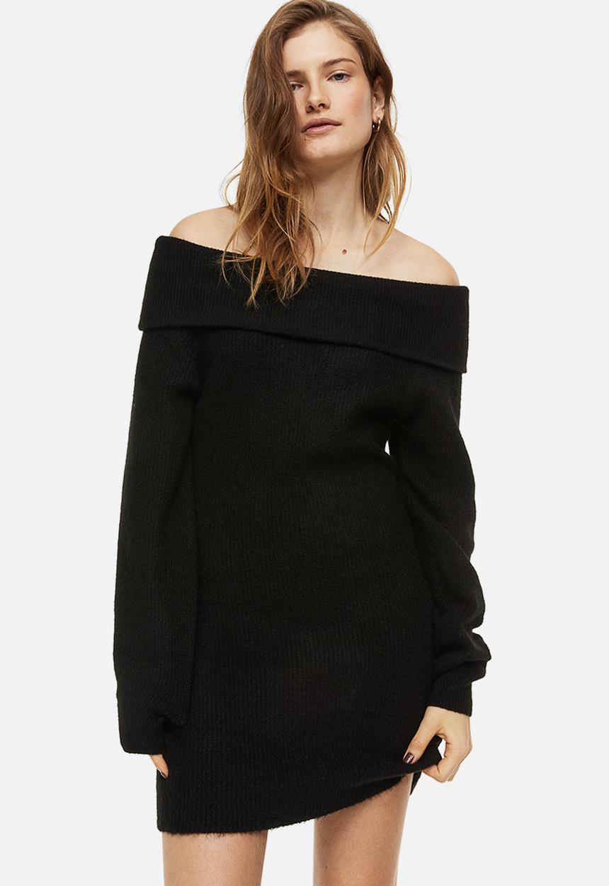 H&M - Off-the-shoulder bodycon dress - black