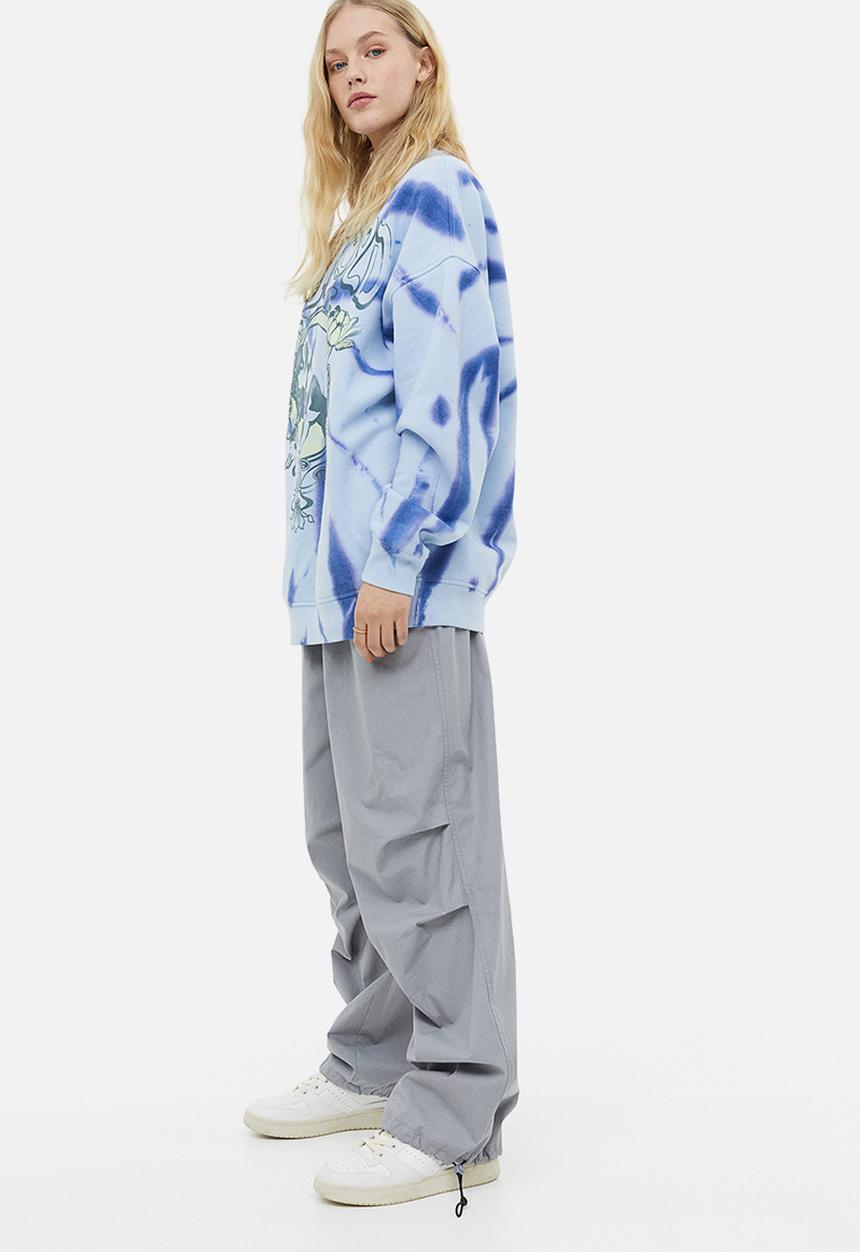 H&M - Oversized printed sweatshirt - light blue/pink floyd