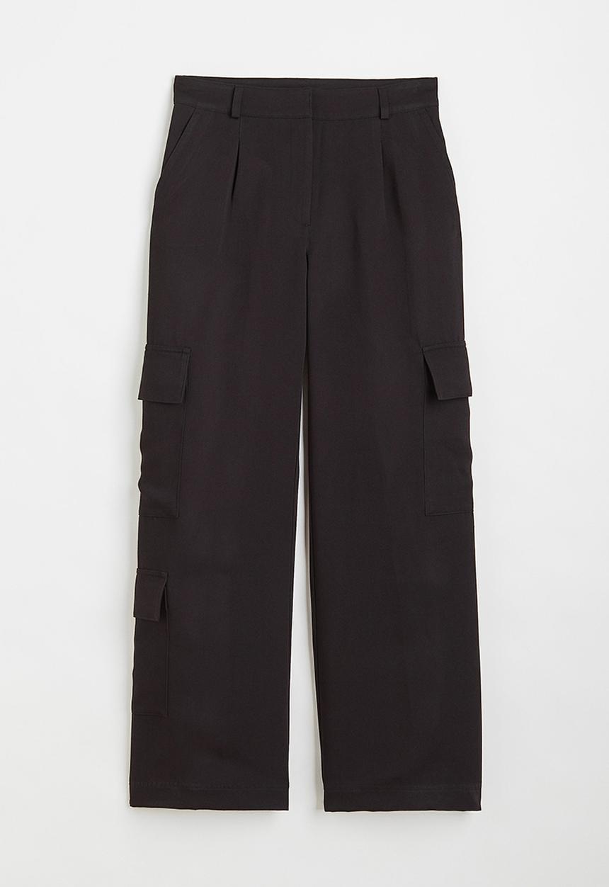 H&M - Twill utility trousers - black