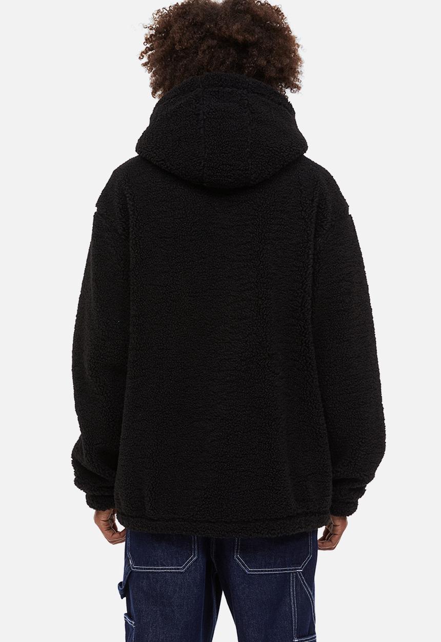 H&M - Relaxed fit teddy hoodie - black