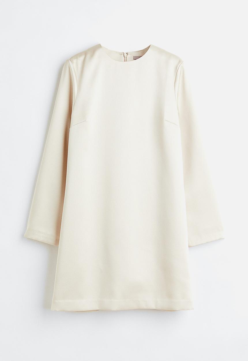 H&M - Long-sleeved dress - cream