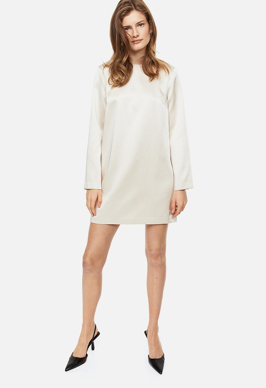 H&M - Long-sleeved dress - cream