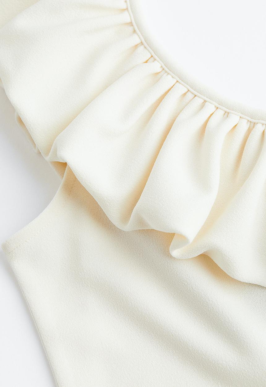 H&M - Flounced one-shoulder top - white