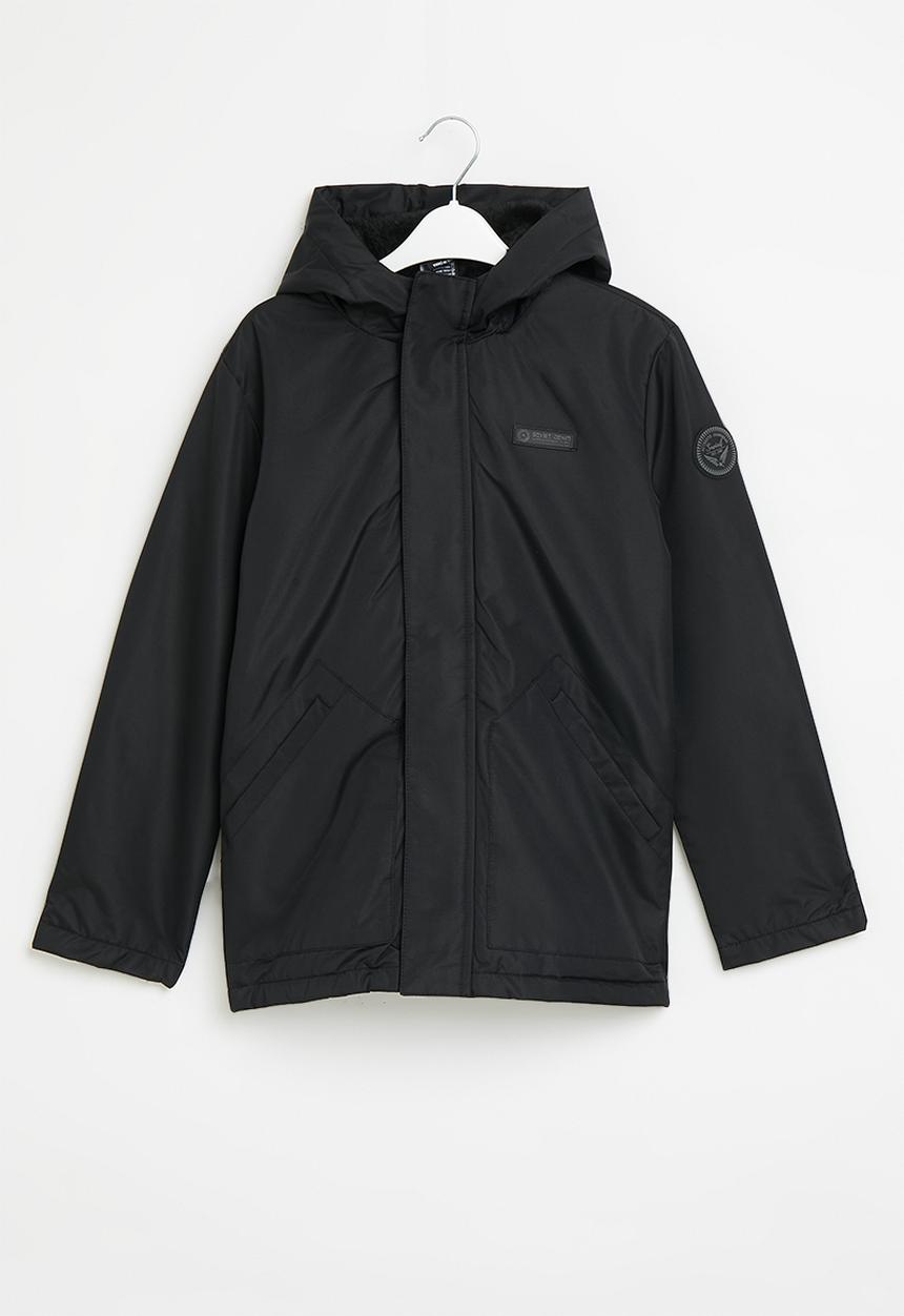 SOVIET - Boys zip through parka jacket - black