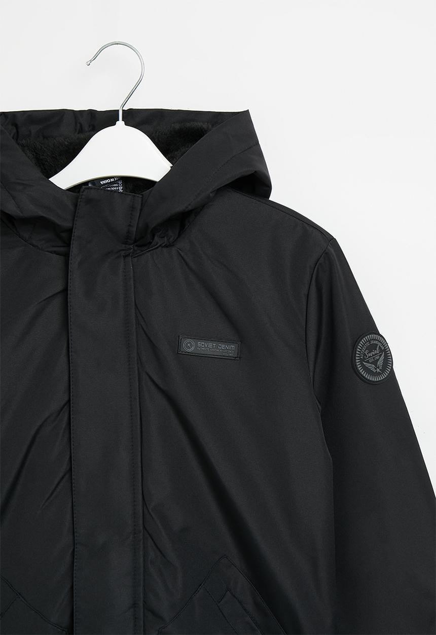 SOVIET - Boys zip through parka jacket - black