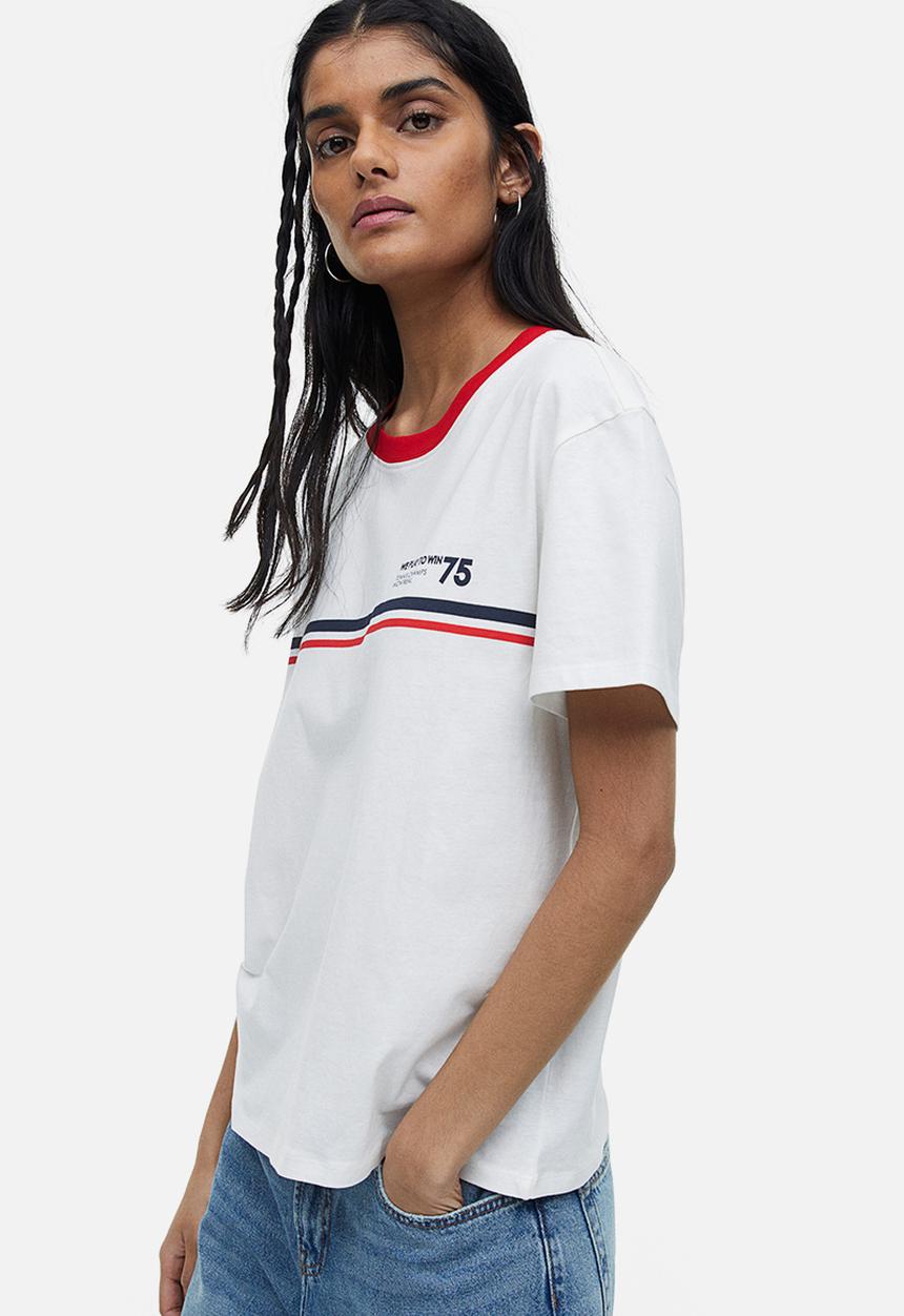 H&M - T-shirt - white/we play to win