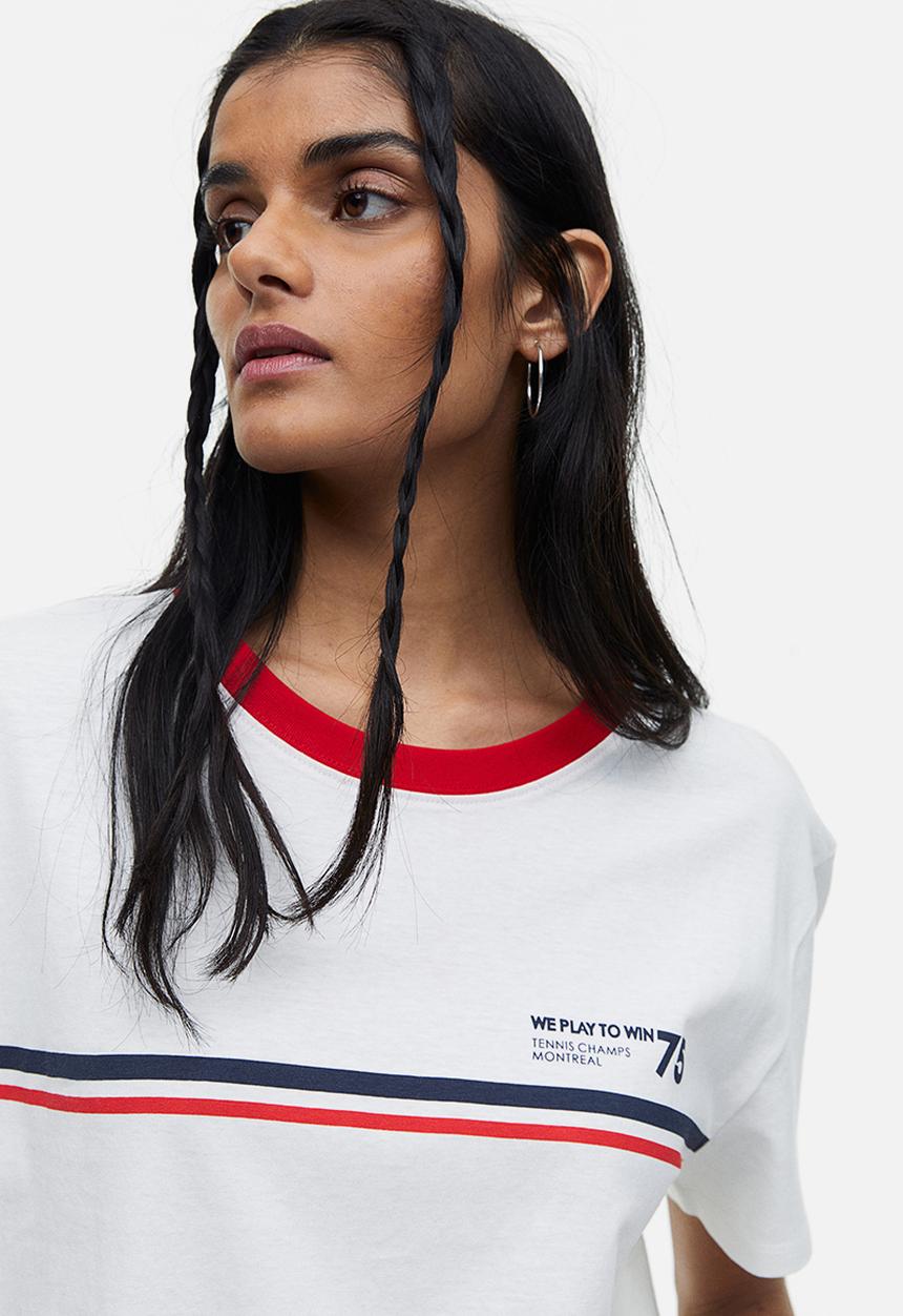 H&M - T-shirt - white/we play to win