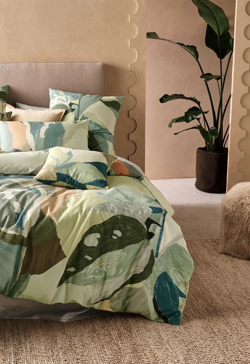 Linen House - Foresta duvet cover set - green herb