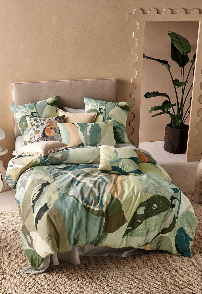 Linen House - Foresta duvet cover set - green herb
