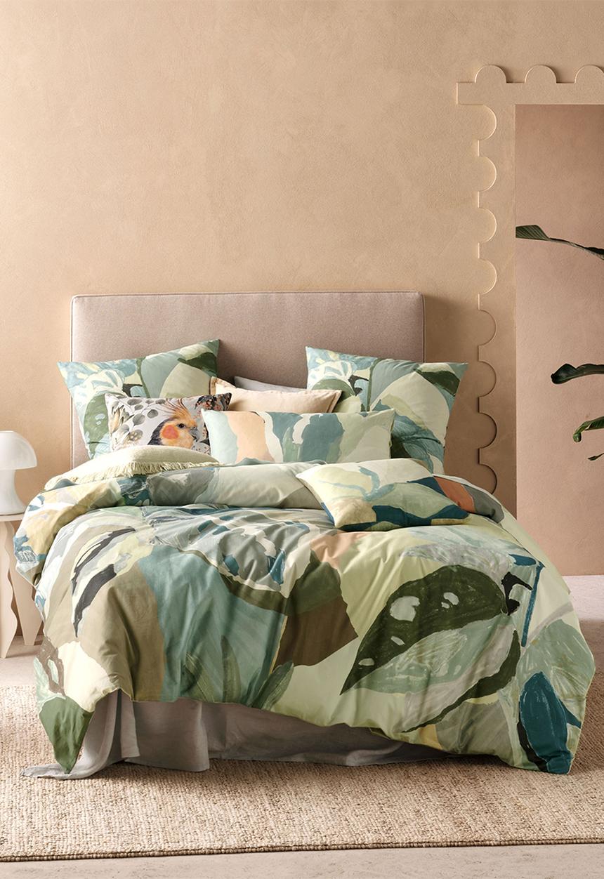 Linen House - Foresta duvet cover set - green herb