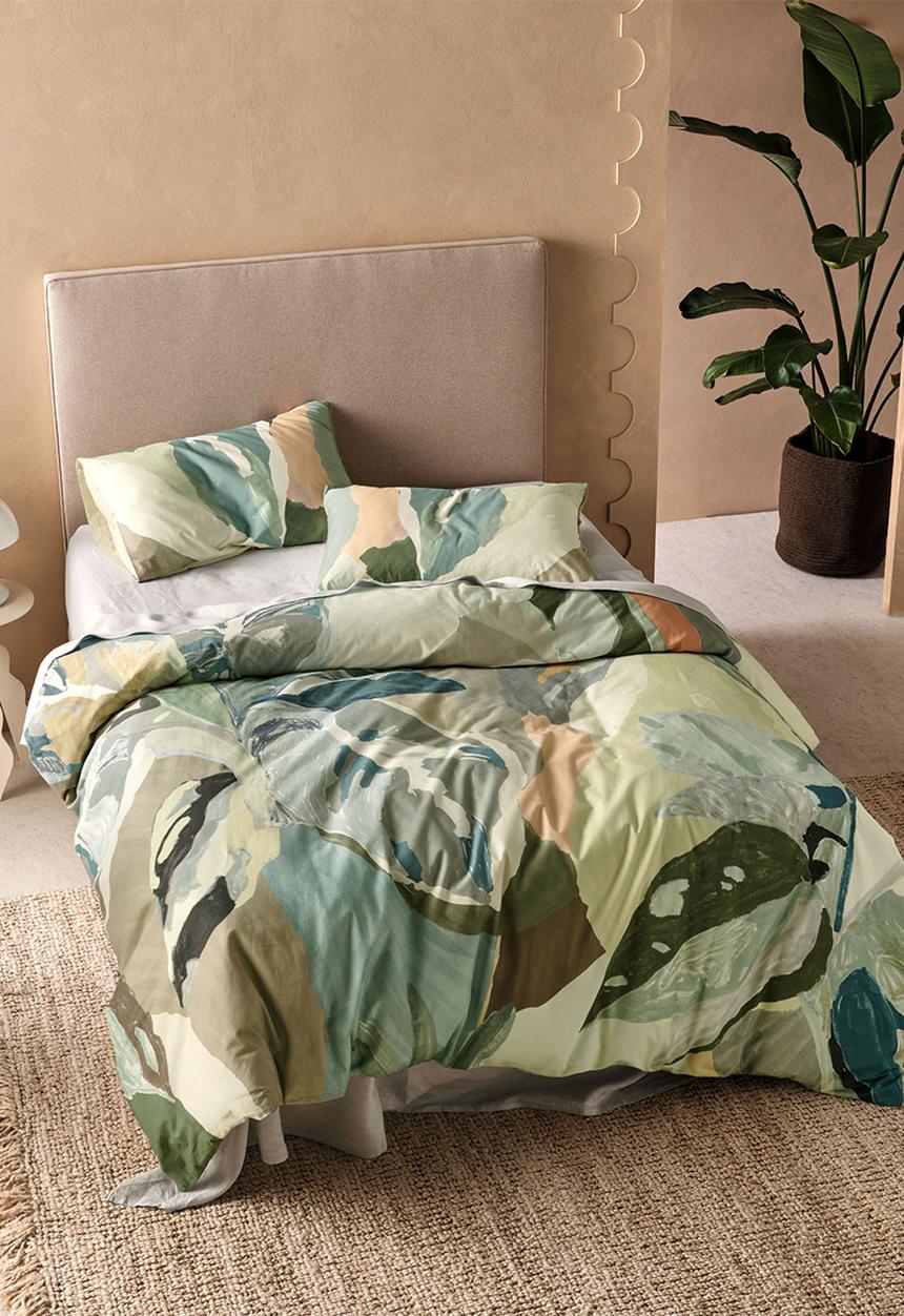 Linen House - Foresta duvet cover set - green herb
