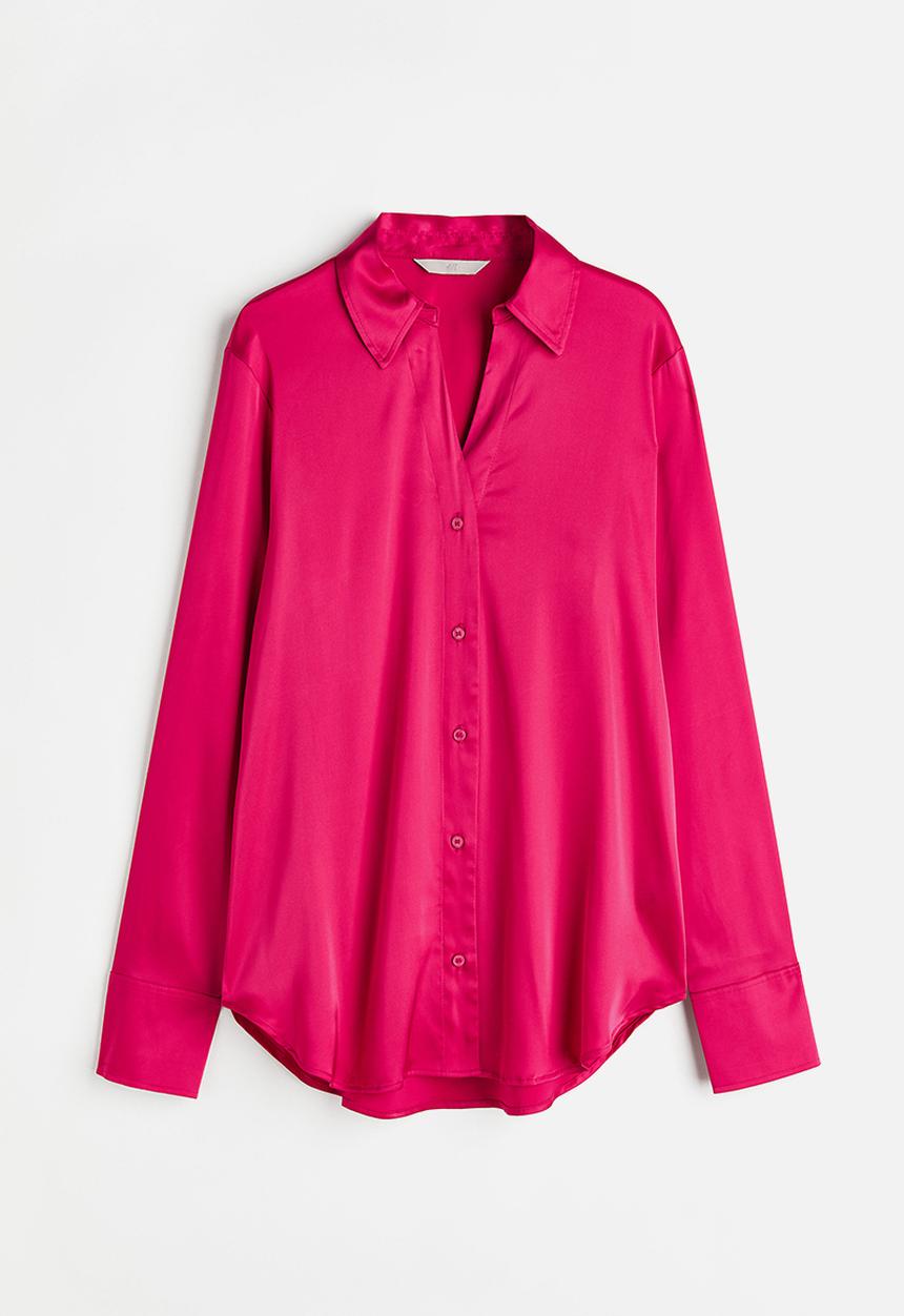 H&M - V-neck blouse - cerise 