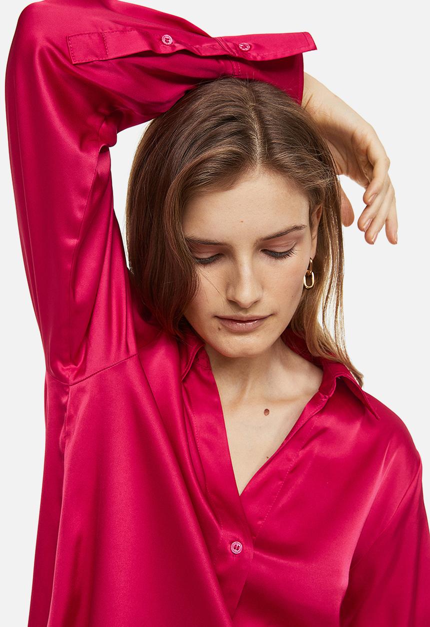 H&M - V-neck blouse - cerise 