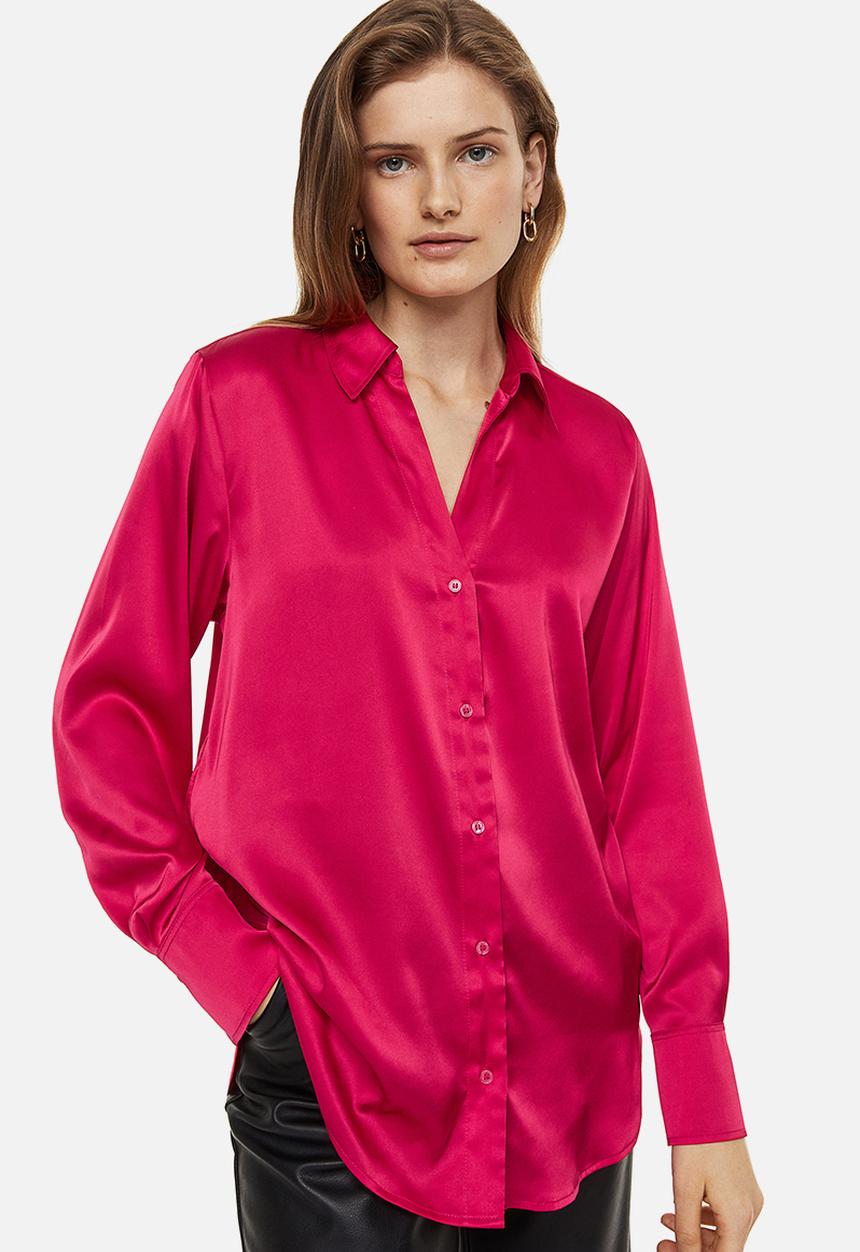 H&M - V-neck blouse - cerise 