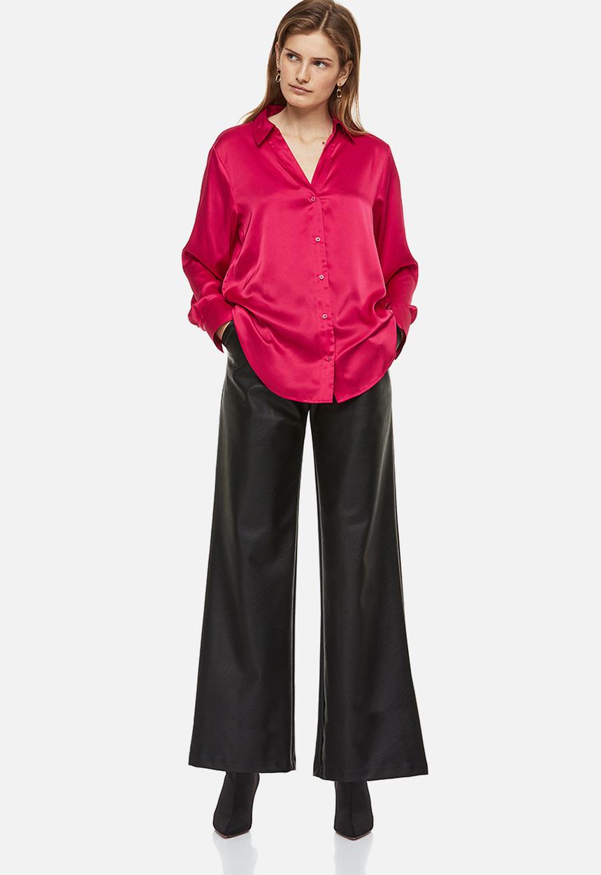 H&M - V-neck blouse - cerise 