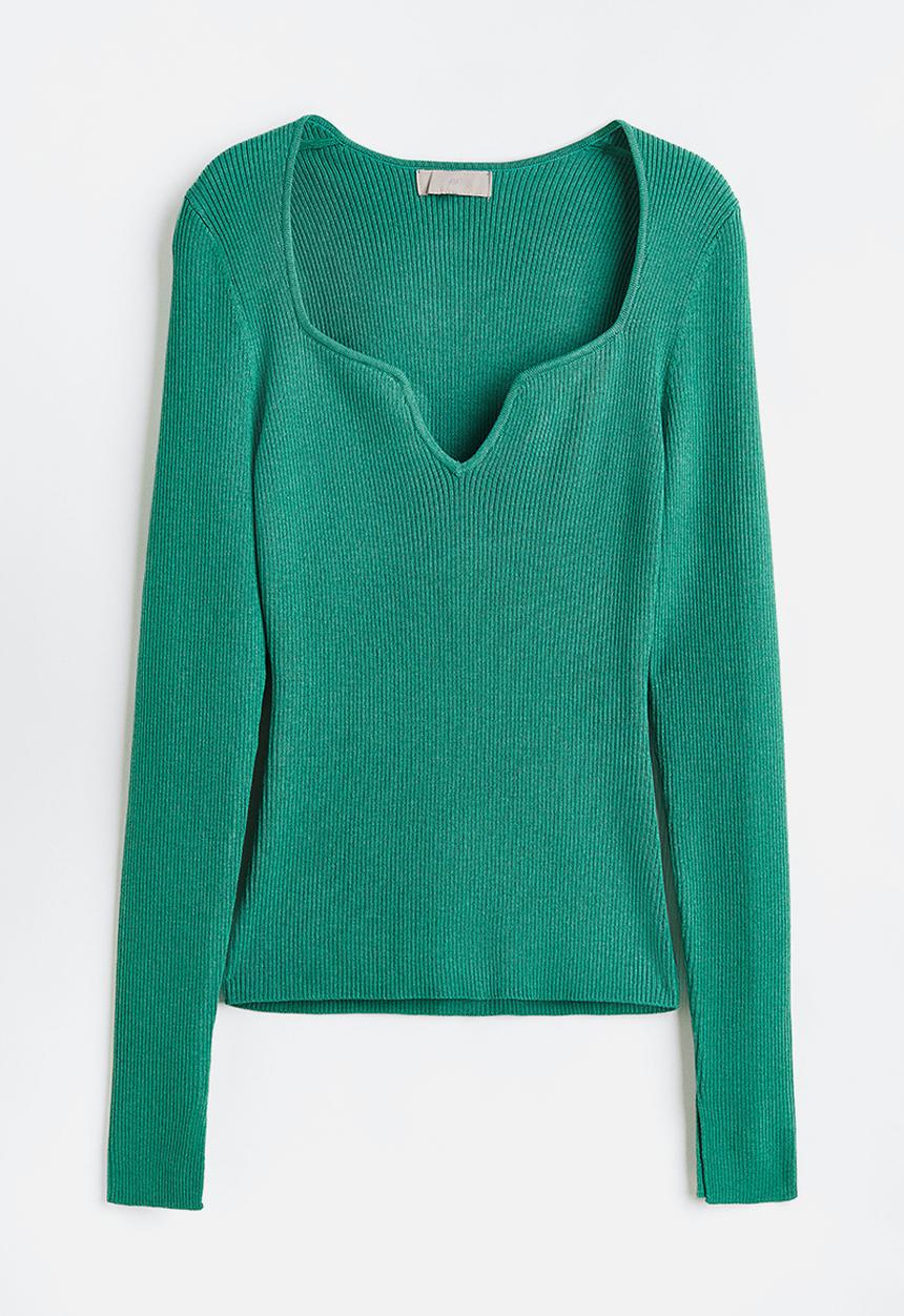 H&M - Rib-knit top - turquoise