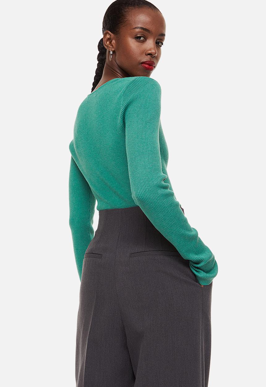 H&M - Rib-knit top - turquoise