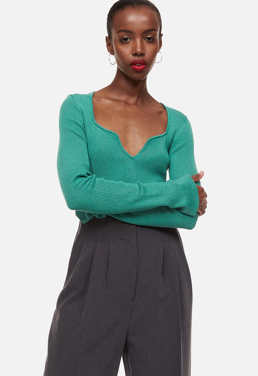 H&M - Rib-knit top - turquoise