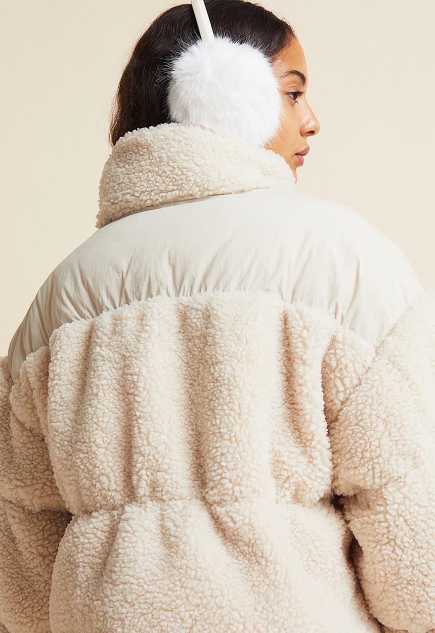 H&M - Teddy padded jacket - light beige